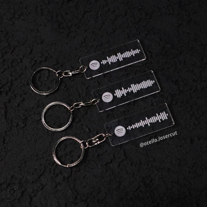 Custom Gantungan Kunci Label Spotify Barcode Akrilik Keychain Acrylic