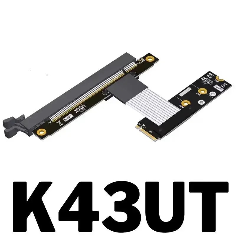 New K43Up Pci-E 4.0 16X Riser Card M.2 Ngff Nvme Key M To Pcie X16 Extension Cable Gen4 Sata Power