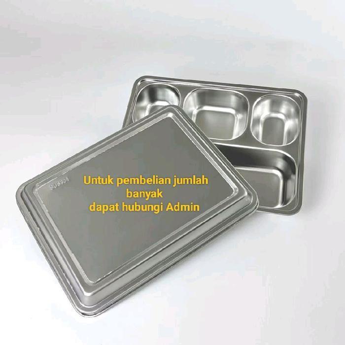 Food Tray Ss Wadah Makan Tempat Makan Stainless Tempat Sayur Makanan Wadah Makanan Mbg