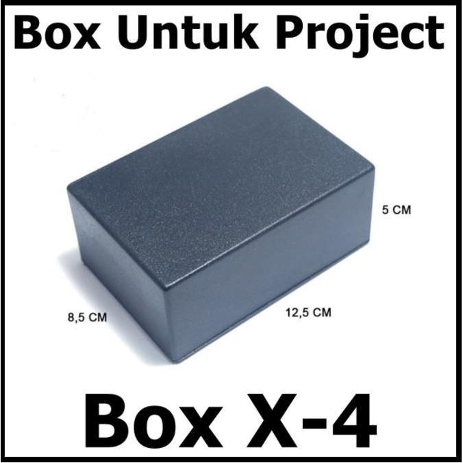 NEW Box Plastik Hitam Type X4 (12.5x8.5x5cm) Kotak Elektronik Project Diskon