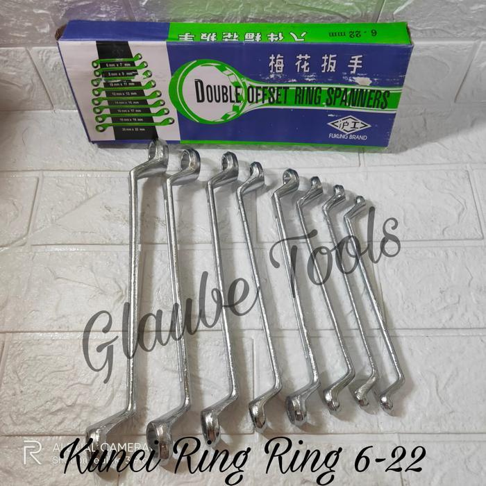 New Series Fukung Kunci Ring Ring Set 8Pcs 6-22 Konci Reng Set Murah