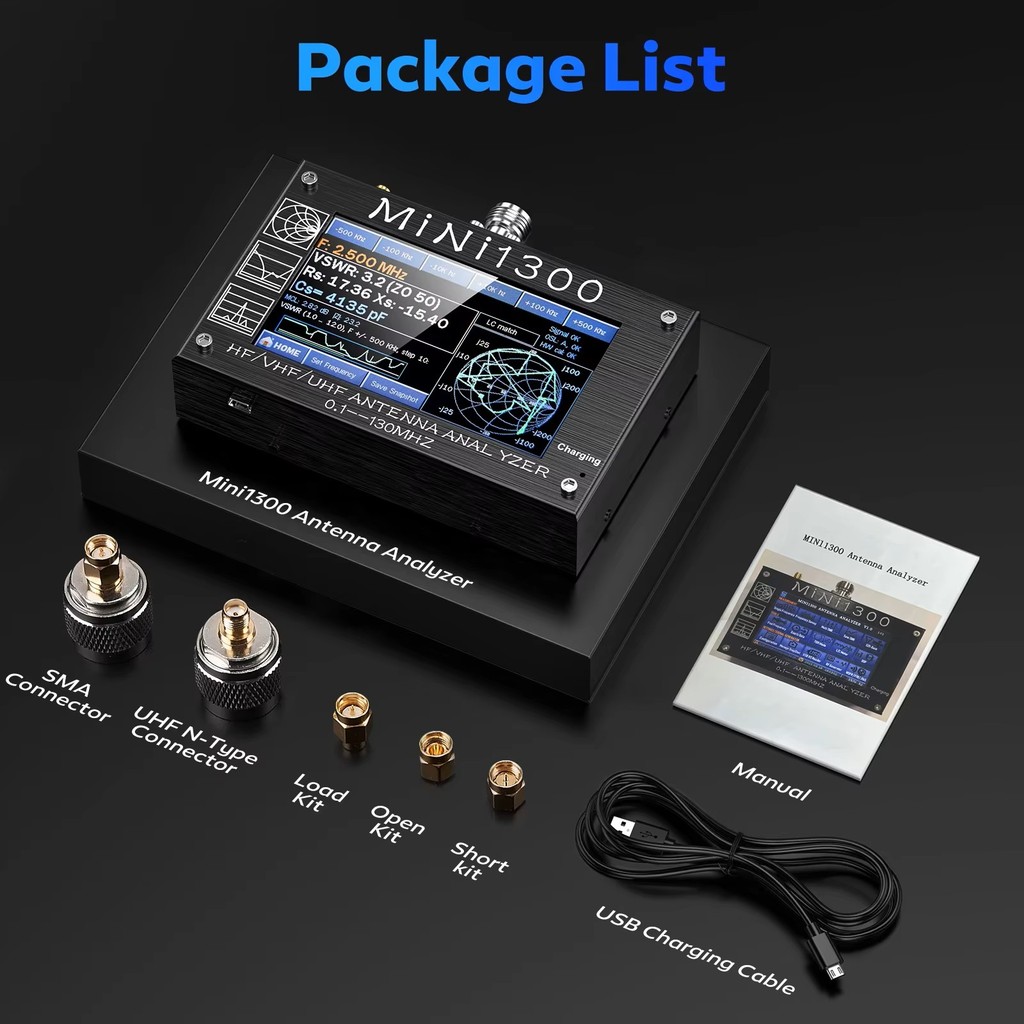 Network Analyzer Upgraded Mini 1300 Antenna Analyzer 0.1-1300MHz HF VHF UHF Antenna Analyzer with