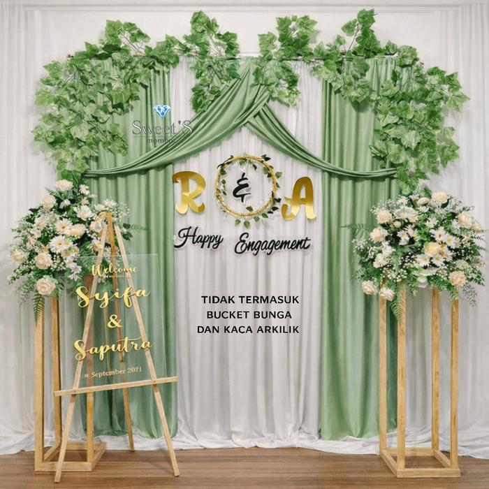 Backdrop Lamaran 2.2x2.2m Dekorasi Tunangan Set Backdrop Engagement