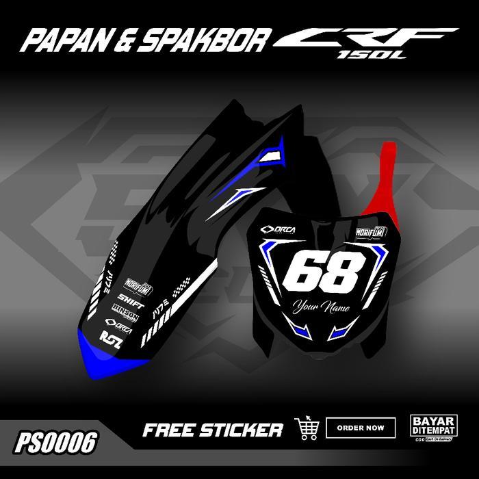 DECAL PAPAN DAN SPAKBOR CRF 150L STICKER PAPAN NOMOR DAN SPAKBOR DEPAN CRF 150L