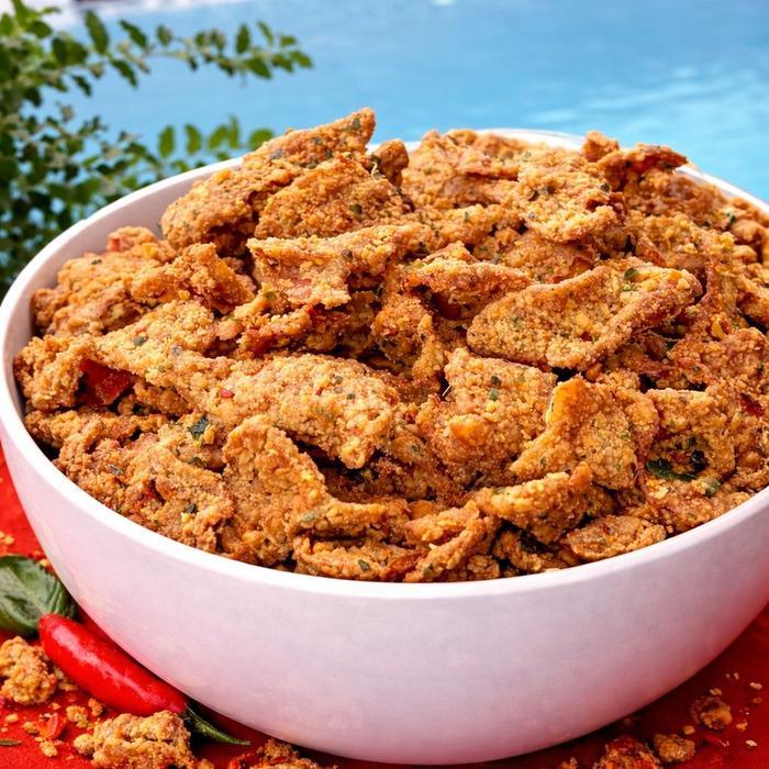 Kulit Ayam Crispy 1000G 1Kg Rasa Original & Pedas - Makanan Cemilan Snack Ringan By Ngemilyukk29