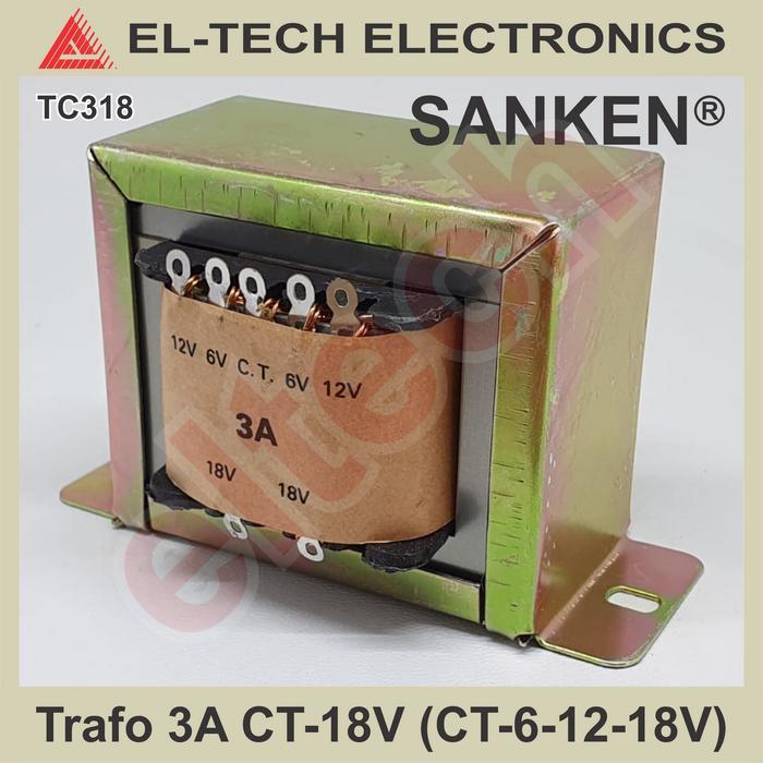 Sanken 3A Ct 18V Trafo Transformator Power Supply Catu Daya