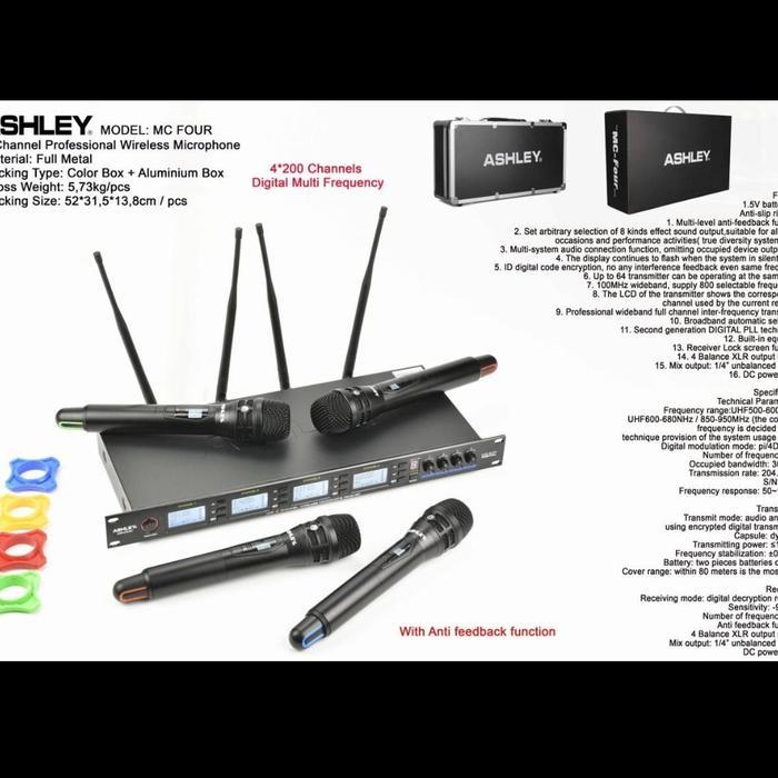 Mic Wireless Ashley Mc Four 4 Microphone Handhel Mcfour