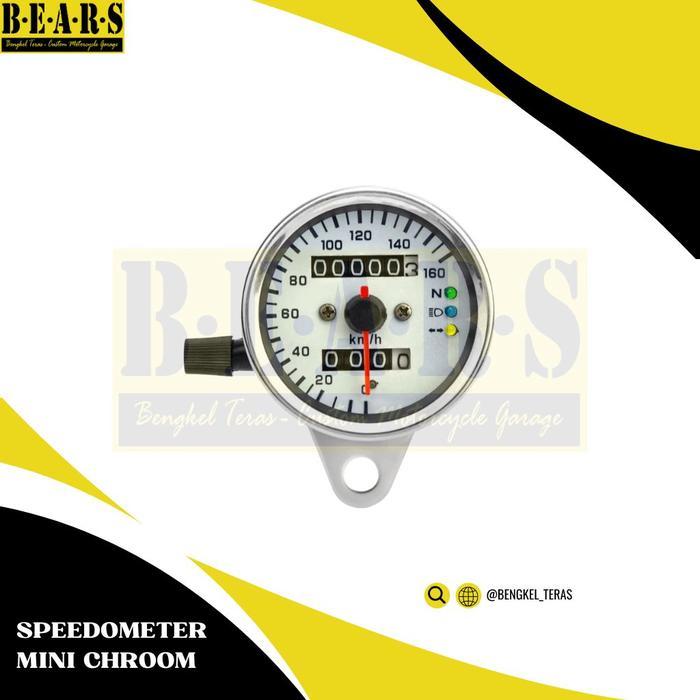 Speedometer Motor Custom Universal Bulat Kecil Chopper Japstyle Tracker Motorcycle