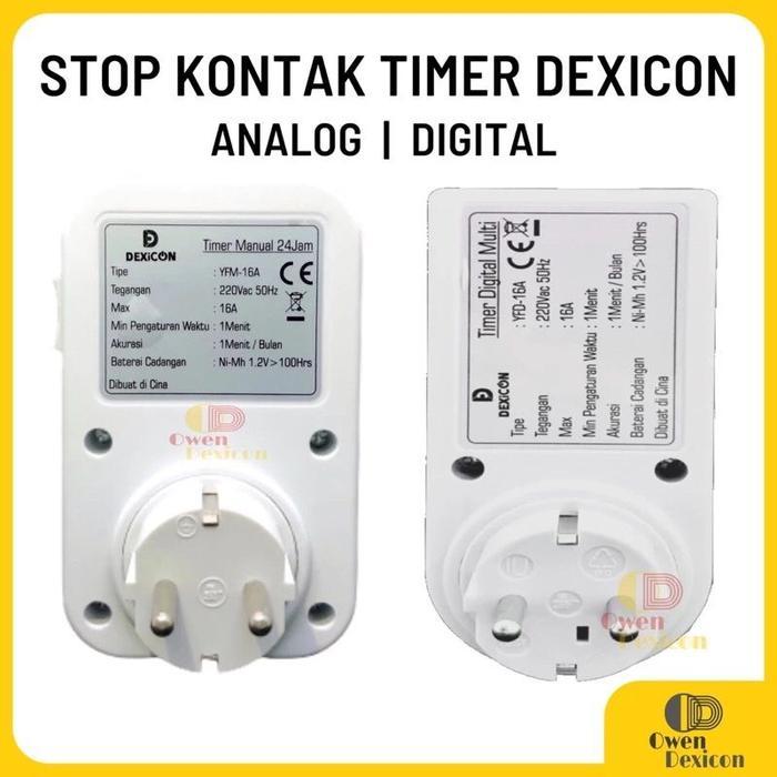 DEXICON STOP KONTAK TIMER 24 JAM / COLOKAN TIMER DIGITAL / TIMER ANALOG / SAKLAR OTOMATIS/STOP