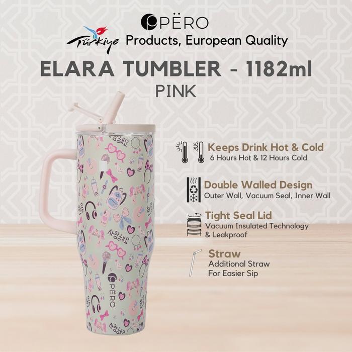 [Exclusive Jordi Onsu] Ready - Pero Elara Tumbler 1182 Ml With Handle / Botol Minum Tumbler Vakum