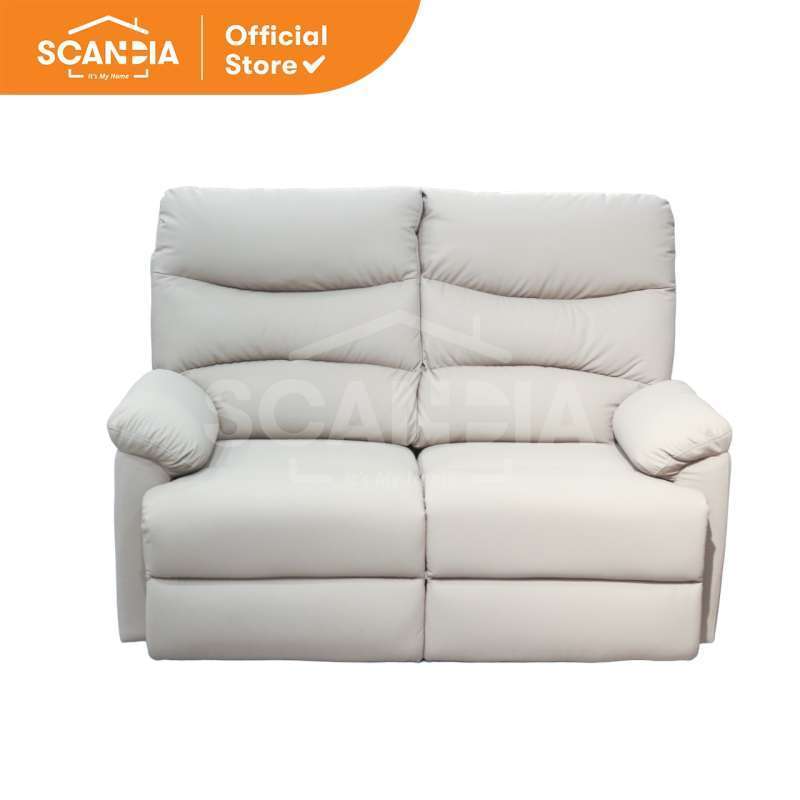 SCANDIA Sofa Recliner 2 Seater Bjorn 152X92X99Cm Light Brown
