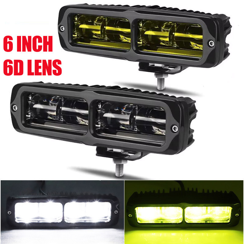 6D Lens led work light bar 6 inch led bar offroad 4x4 driving fog lamp Car led light for Niva lada