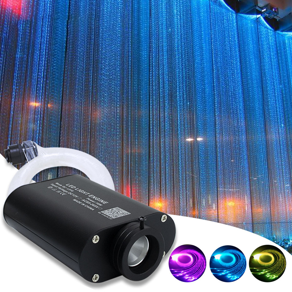 Tirai Sensorik RGBW 16W dengan Lampu Serat Optik, Kontrol Aplikasi Bluetooth, Kilauan, Titik Kilatan