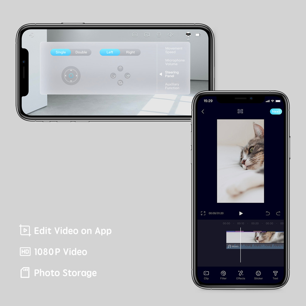 . Enabot Indoor Pet Camera, Whole House Moving Monitor With Audio, -
