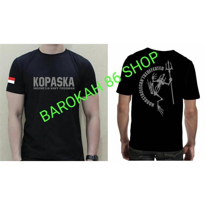 MILITER KOPASKA FROGMAN Kaos Lengan Pendek Motif Militer Kopaska Frogman Katun Lembut Nyaman Serap K