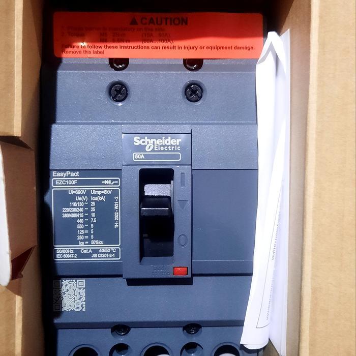 Mccb Circuit Breaker Schneider Ezc100F3060 50A Baru
