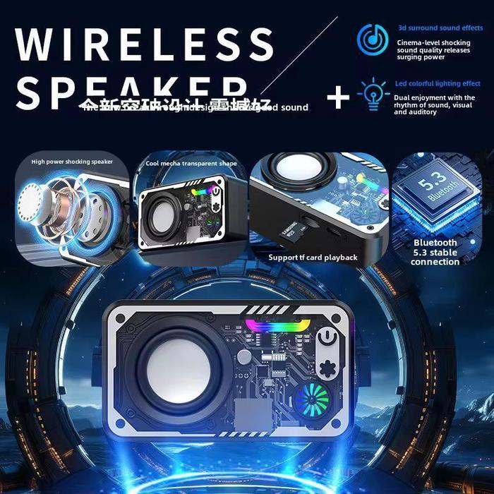 Sounday Speaker Led Bluetooth Bt-V1 Speaker 5.3 Surround Sound System Rgb Multifunction Speaker