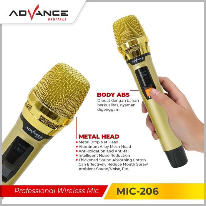 Advance Mic-206 Microphone Double Wireless+Receiver Mic206