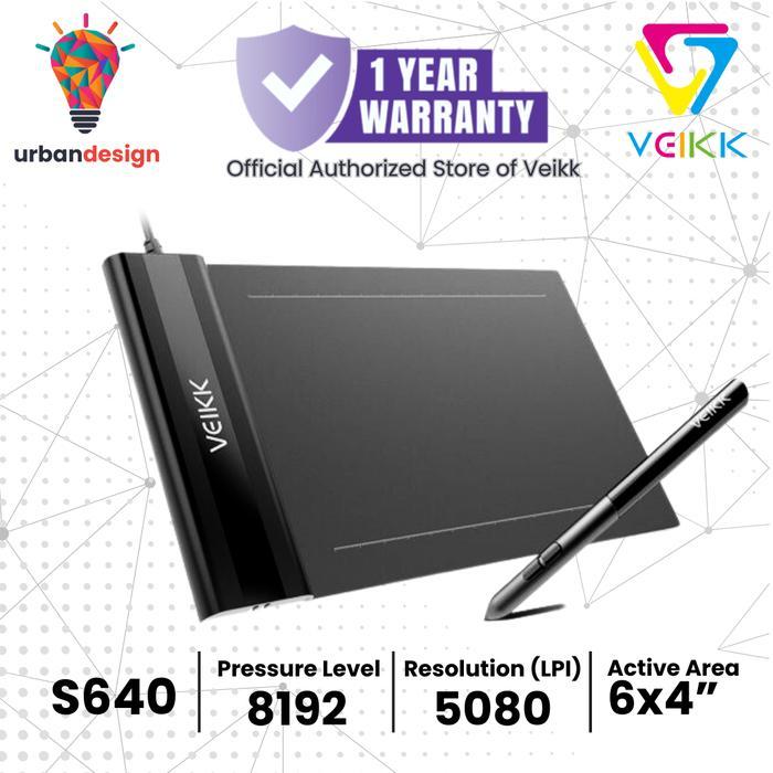 VEIKK S640 Digital Graphic Drawing Pen Tablet OSU *