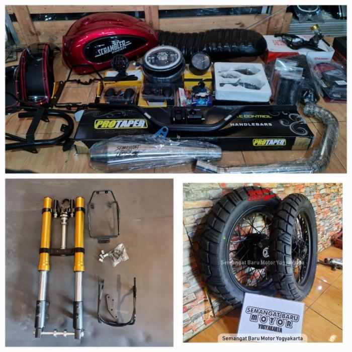 PAKET SCRAMBLER JAPSTYLE NEW MEGAPRO MONOSHOCK, VERZA, TIGER SCORPIO.