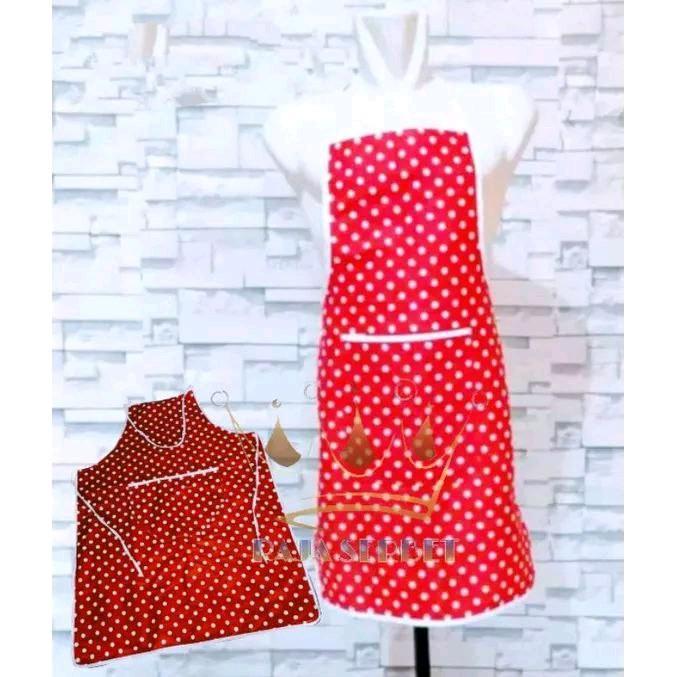Celemek Kain Polkadot Celemek Dewasa Merah Biru Tosca Coklat Celemek Dewasa Jumbo Buat Tbk