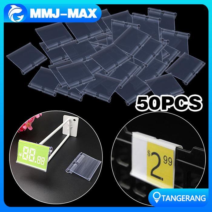 ` 50pcs Tempat Harga Rak Minimarket/Label Harga Mika/Label Harga PVC