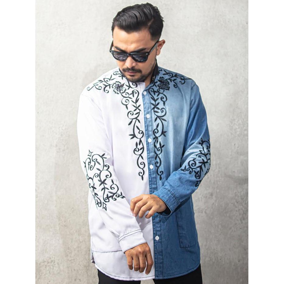 Oldblue Taqwa Baju Muslim Setengah Denim Tanpa Saku Samping