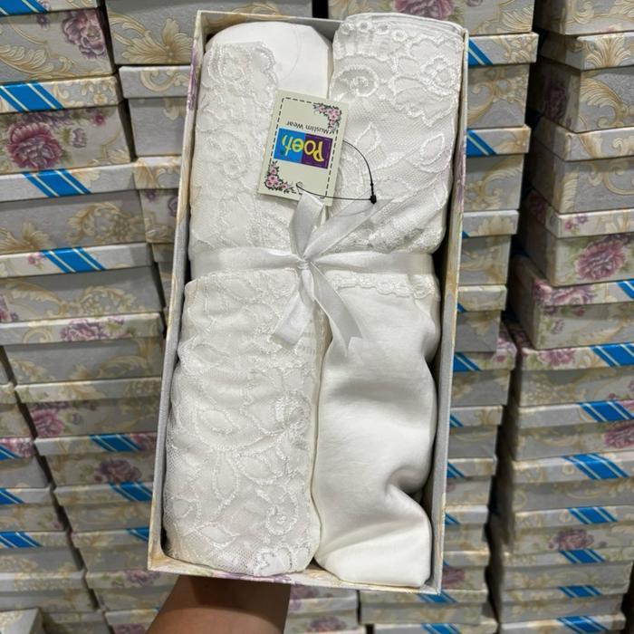 Mukena 2In1 Full Renda Sampe Rok Poeti Terbaru Lembut Muslim Nyaman
