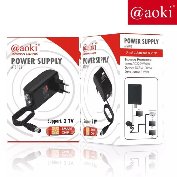 Aoki Atsp02 Booster Antena Penjernih Tv Tabung Digital Outdoor Bonus Kabel Tv 2 Meter