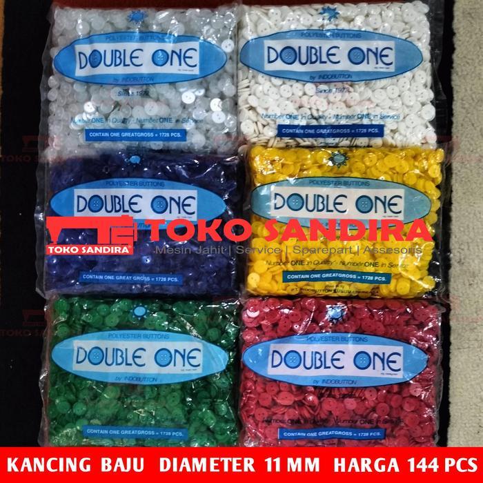 144 PCS KANCING KEMEJA LUBANG 2/KANCING BAJU DIAMETER 11 MM