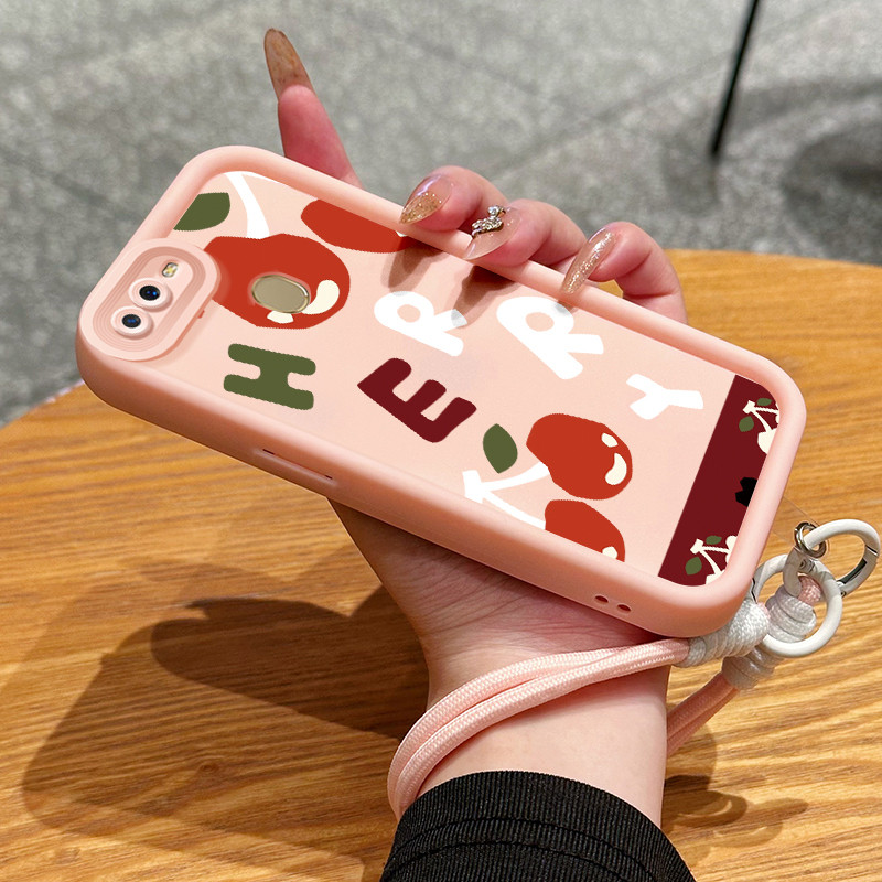 Casing Hp untuk OPPO A7 A5s A12 A12s A11K Case Casing HP Softcase Ponsel Soft Shell dengan Tali Sili