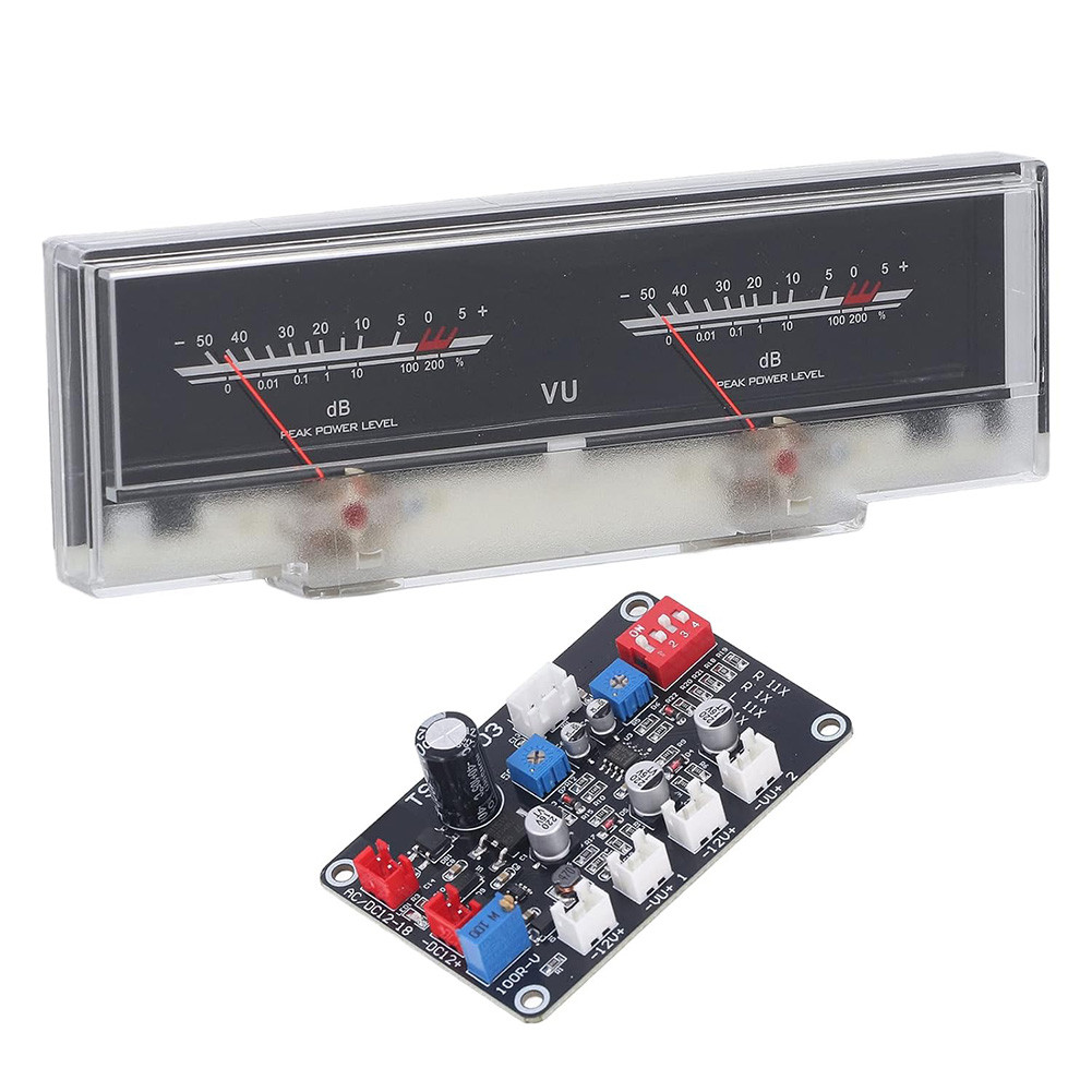 1 Pc Vu Meter With Driver Board Kit, Power Adjustment, Db Meter With Backlight, Dual Analog Vu Meter