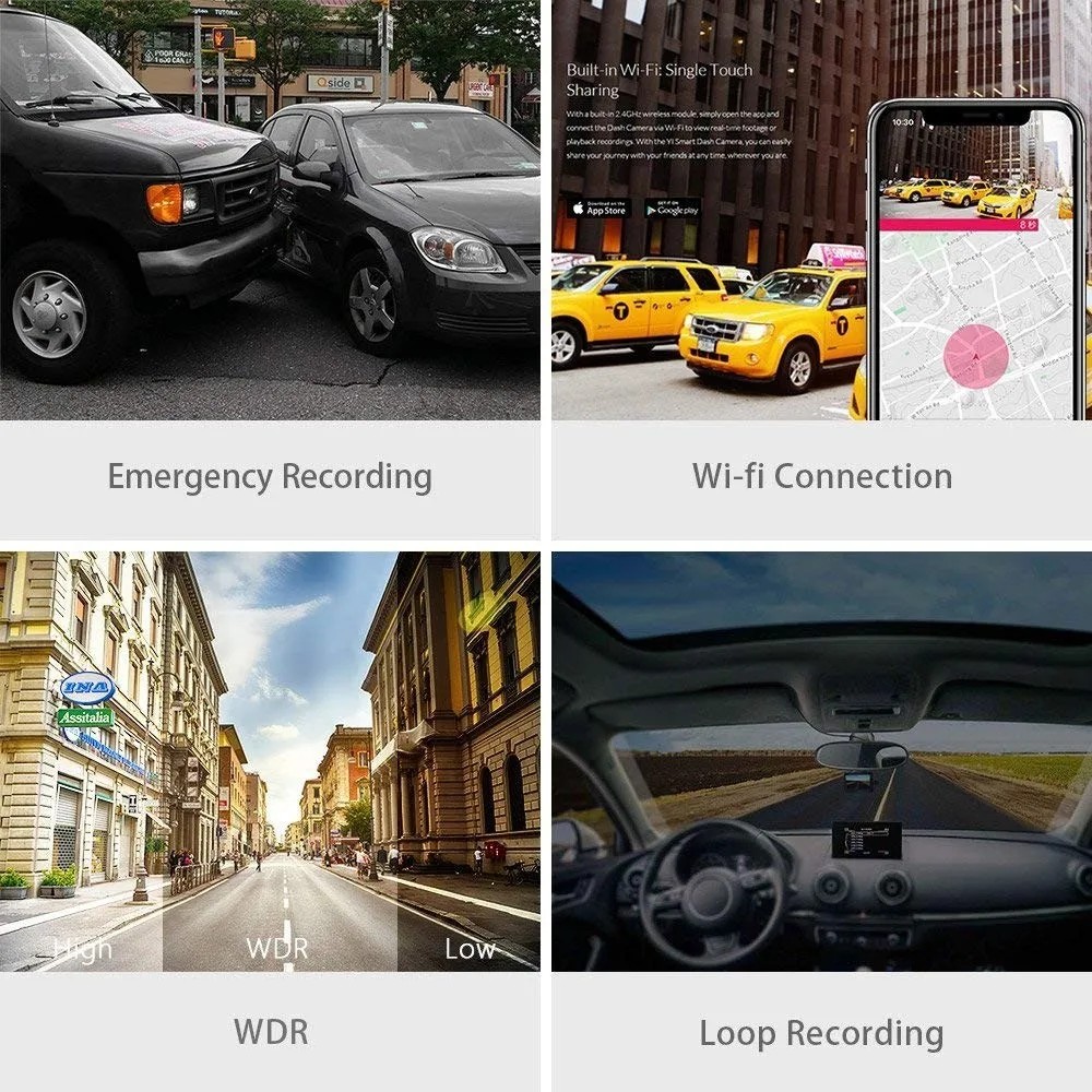 YI Smart Dash Cam For Car ADAS 2.7 Screen Full HD 1080P Dash Cam with Night Vision ADAS upgrade