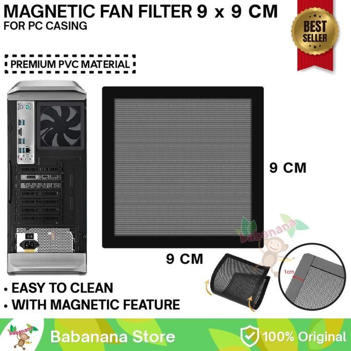 Ready Magnetic Pc Fan Dust Filter Debu Kipas 9X9Cm Magnet Casing Desktop