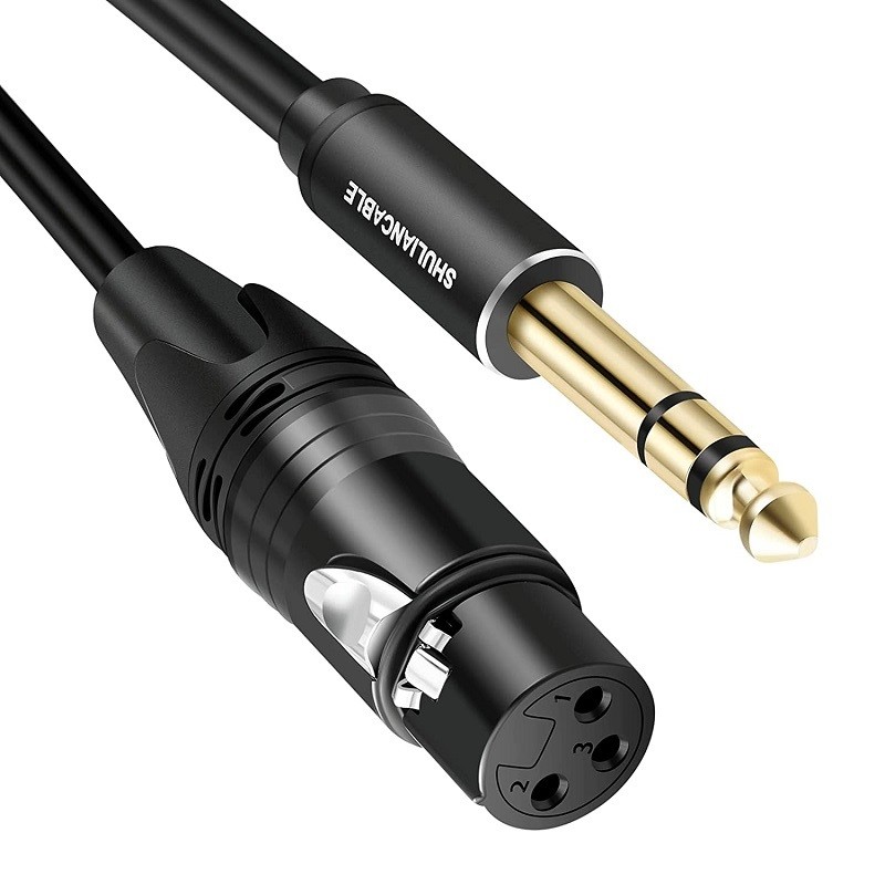 Lungfish XLR to 1/4 cable, balanced XLR female to 1/4 inch TRS jack cable, used for stereo systems,