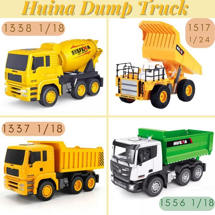 RC Dump Truck Huina 1556 1/18 Mainan Remot Mobil Truk Pasir RTR