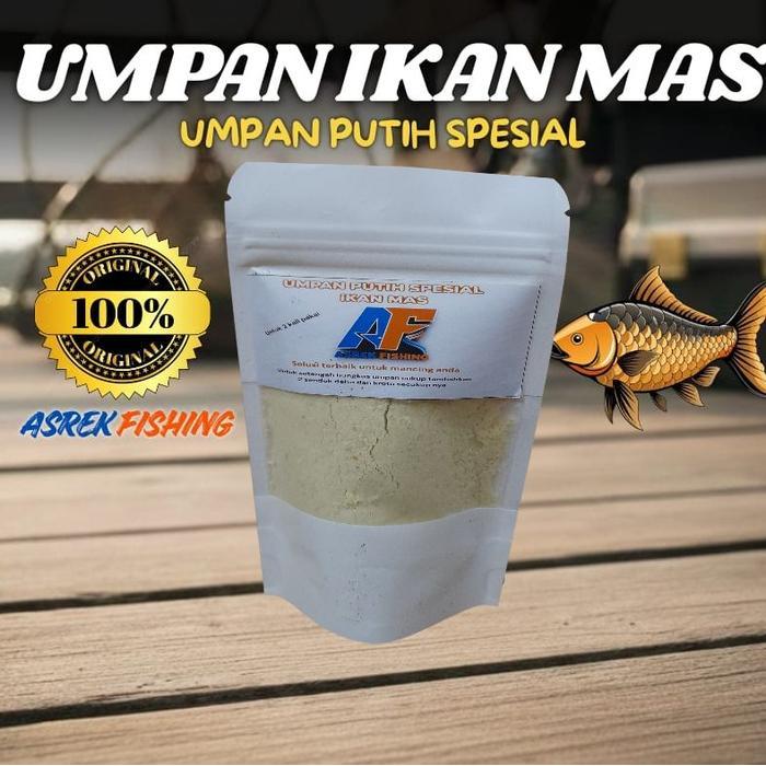 umpan putih spesial ikan mas/untuk 2 kali pakai/umpan ikan mas babon/umpan jadi/umpan ikan mas lomba
