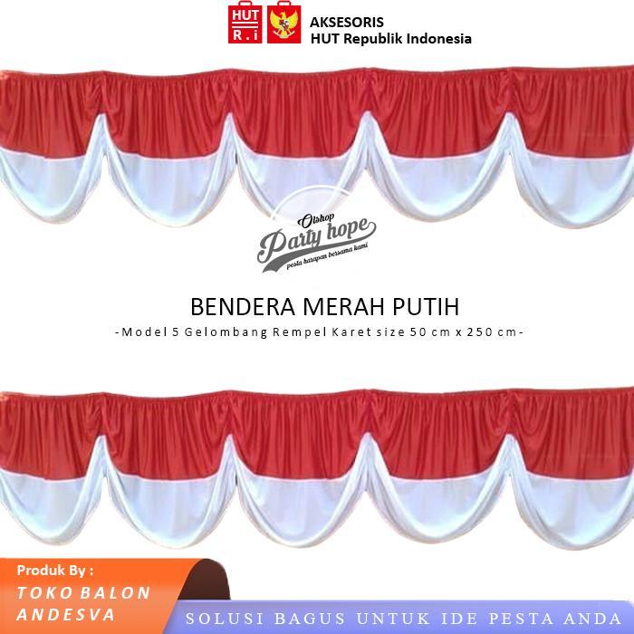 Bendera Merah Putih 5 Gelombang / Bendera Kain Merah Putih Gelombang / Bendera Indonesia Kain