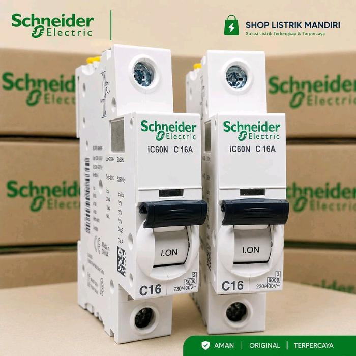 Mcb 1P 16A A9F74116 Ic60N Schneider Original / Mcb 16Ampere 1Phase Original Schneider Premium