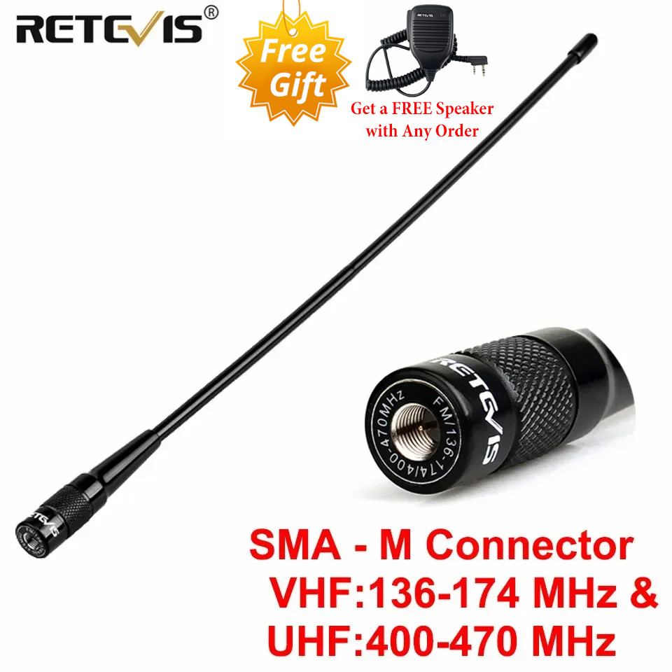 Retevis RHD-771 RT3S Radio Amateur Antennas SMA-M Male VHF UHF Whip Antennas for Retevis RT3S RA89