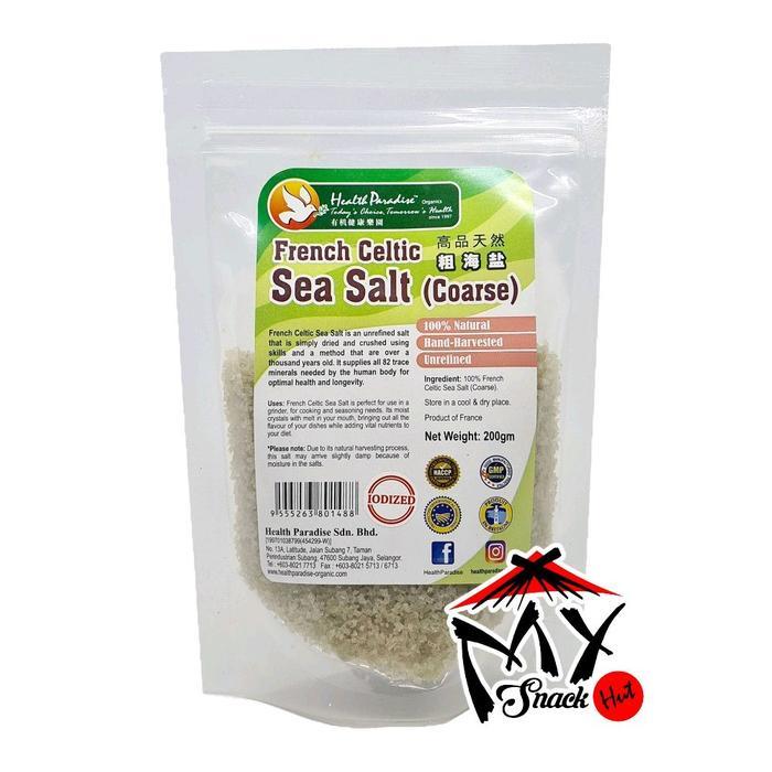 PROMO CELTIC SEA SALT 200GR COARSE KASAR FRENCH UNREFINED RICH MINERAL GARAM LAUT GREY NATURAL ASLI