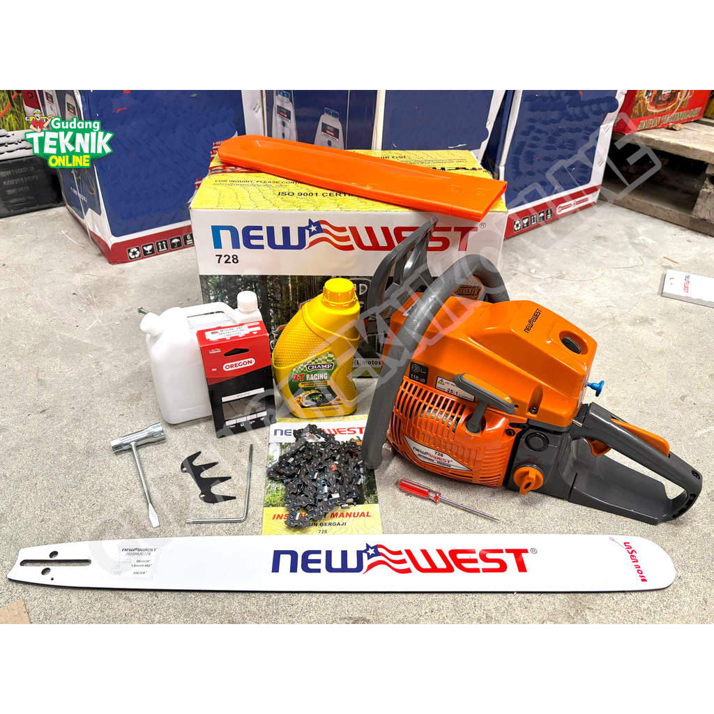 Mesin Chainsaw 26" Laser 728 NEW WEST Senso / Mesin Gergaji Potong Belah Potong Kayu 26 Inch 728 Ran