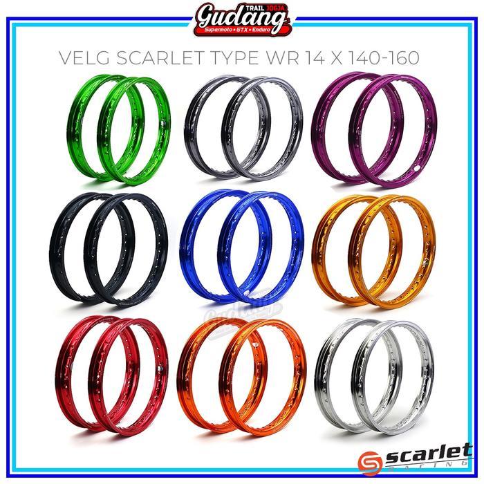 Velg Set Depan Belakang Almu Scarlet Cross Supermoto WR Ring 14-140/160 Ring 14-185/215 Mio Beat