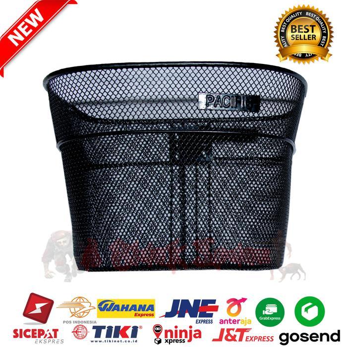 Keranjang Sepeda Kawat Hitam Merk Pacific Keranjang Sepeda Mini Jengki