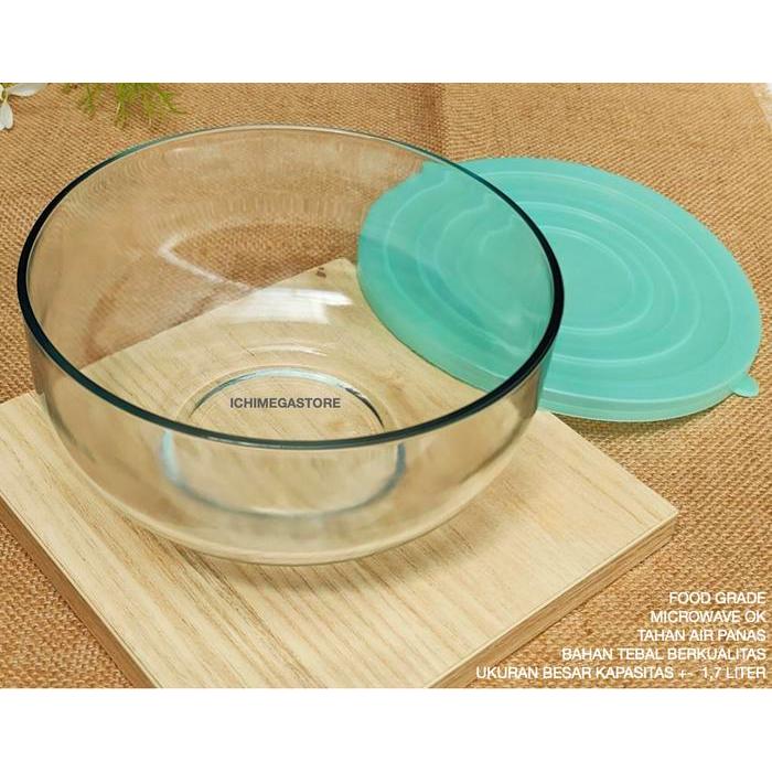 Large Food Storage Glass Bowl Mangkuk Dengan Tutup Container ICHIMEGASTORE