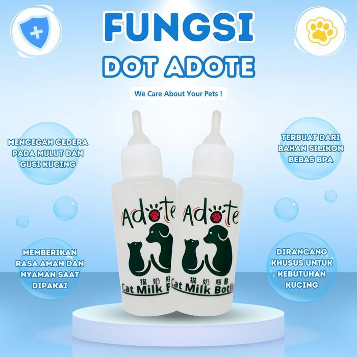 Adote Botol Dot Susu Kucing Anjing 100ml Silikon Lembut Aman Original FEFARM