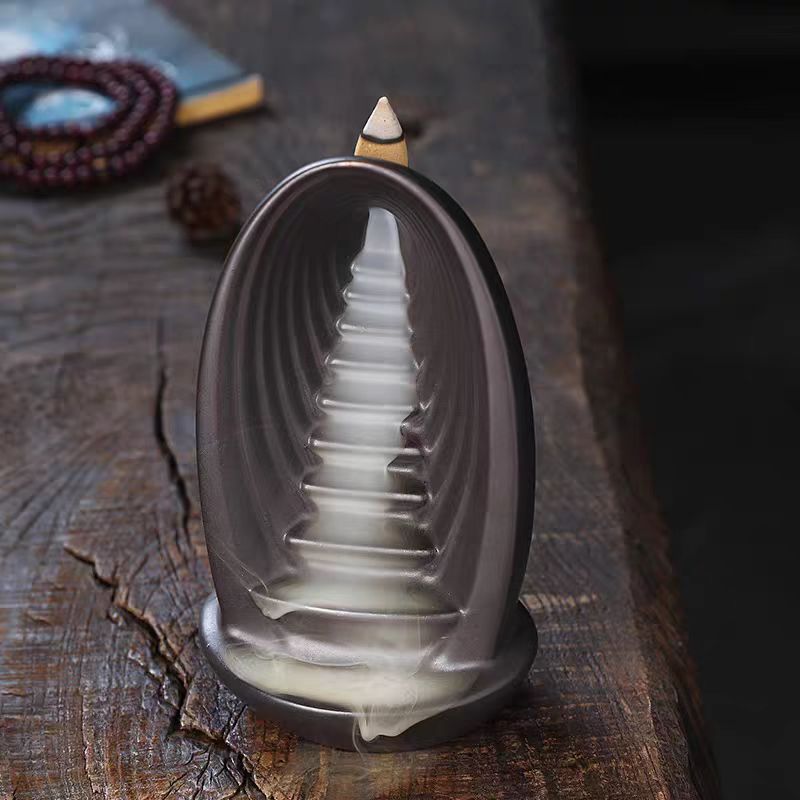 Ceramic Backflow Incense Burners Smoke Waterfall Fountain Meditation Aromatherapy Reflux Incense