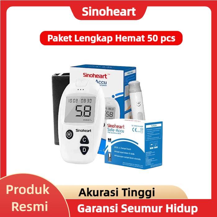 Sinocare/Sinoheart Safe Accu Alat Cek Gula Darah ukurda Tes Darah Strip Gula Darah cekgula stik gula