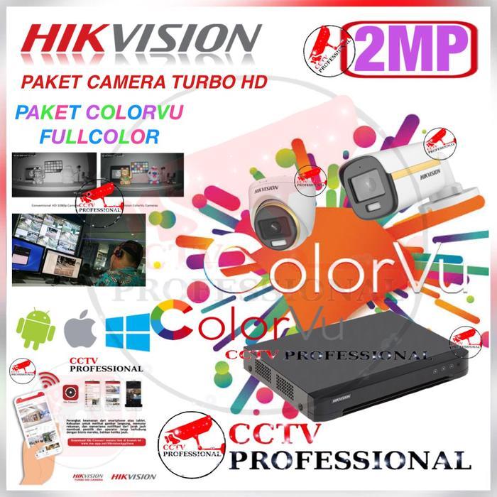 Paket Hikvision Colorvu Full Color Hikvision 8Ch 4 Camera Belum Kabel