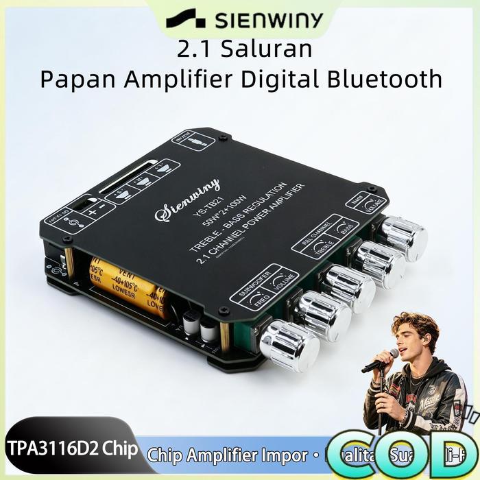 ZK-TB21 /HT21/YS-TB21 TPA3116D2 Bluetooth 5.0 Amplifier Board 50Wx2+100W Bluetooth Amplifier Class D